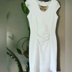 Heine White Jewel Neck Dress Size Medium